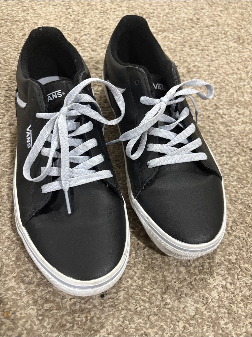 Vans Men's Black Sneakers with White Laces